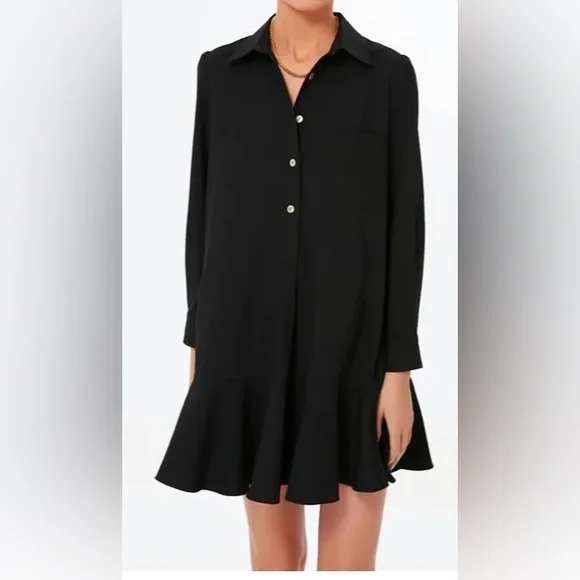 Tuckernuck | Dresses | Tuckernuck Black Ruffled Long Sleeve Shirt Dress |  Poshmark